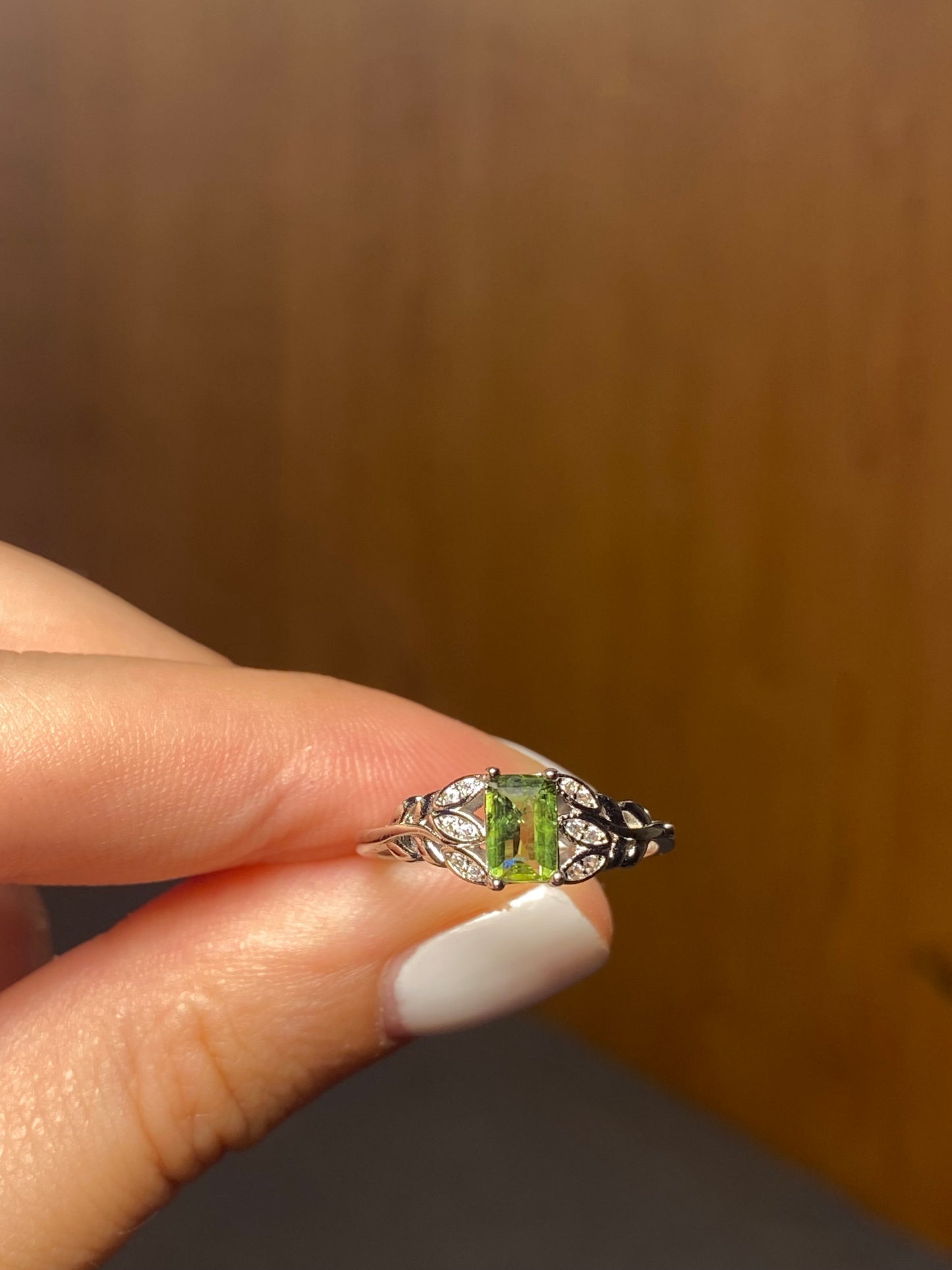 Anello TORMALINA MULTICOLORE foglie