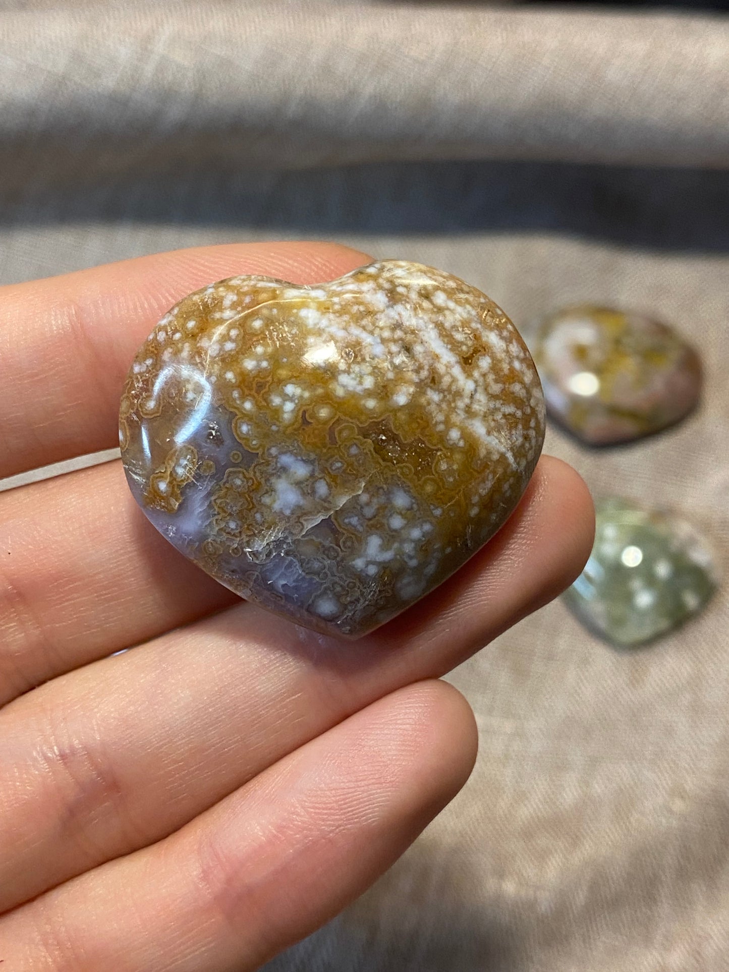 Mini cuori in diaspro oceano