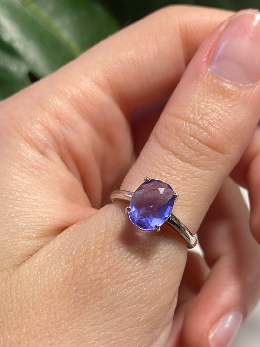 Anello in fluorite viola