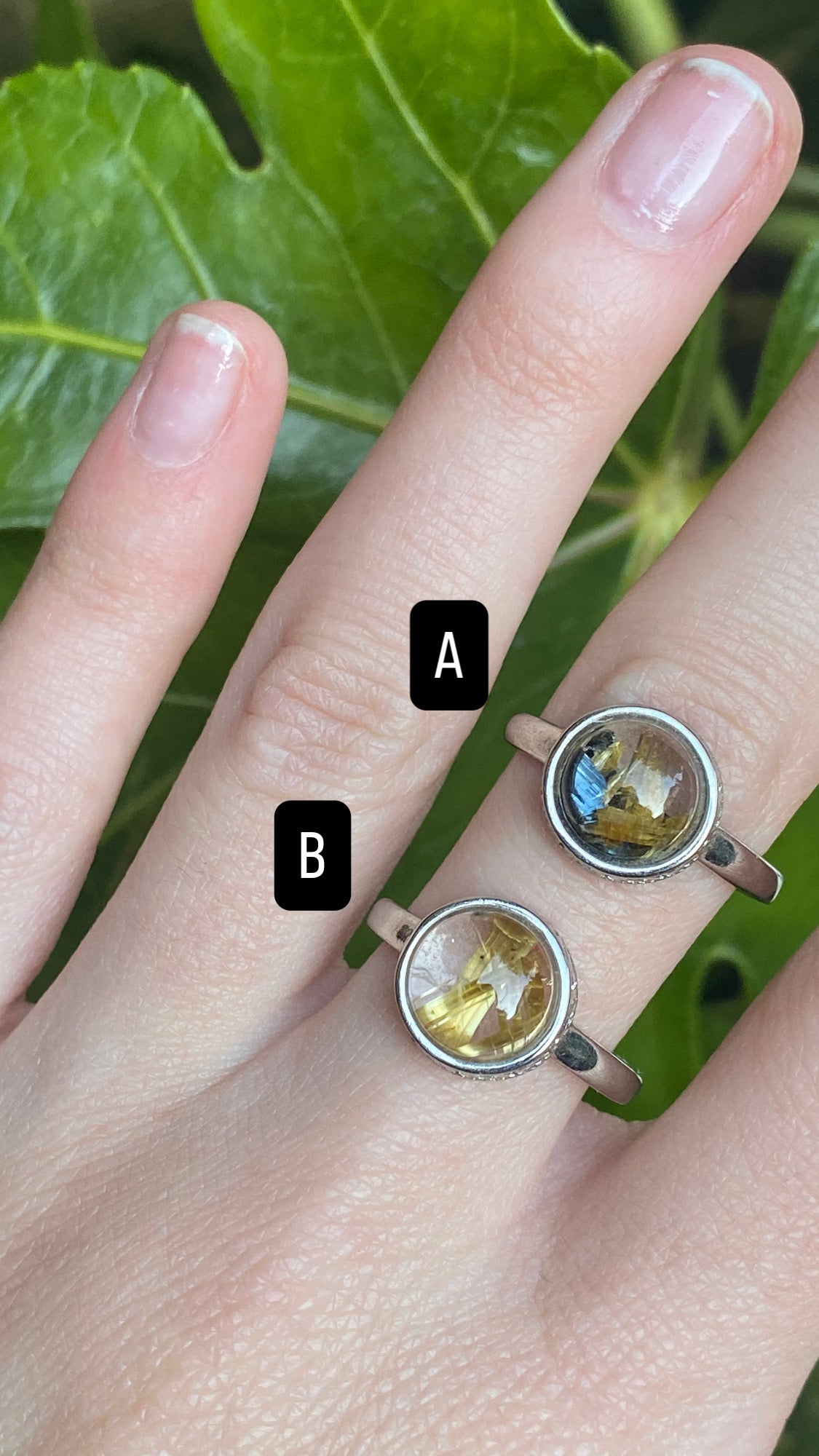 Anello in quarzo rutilato