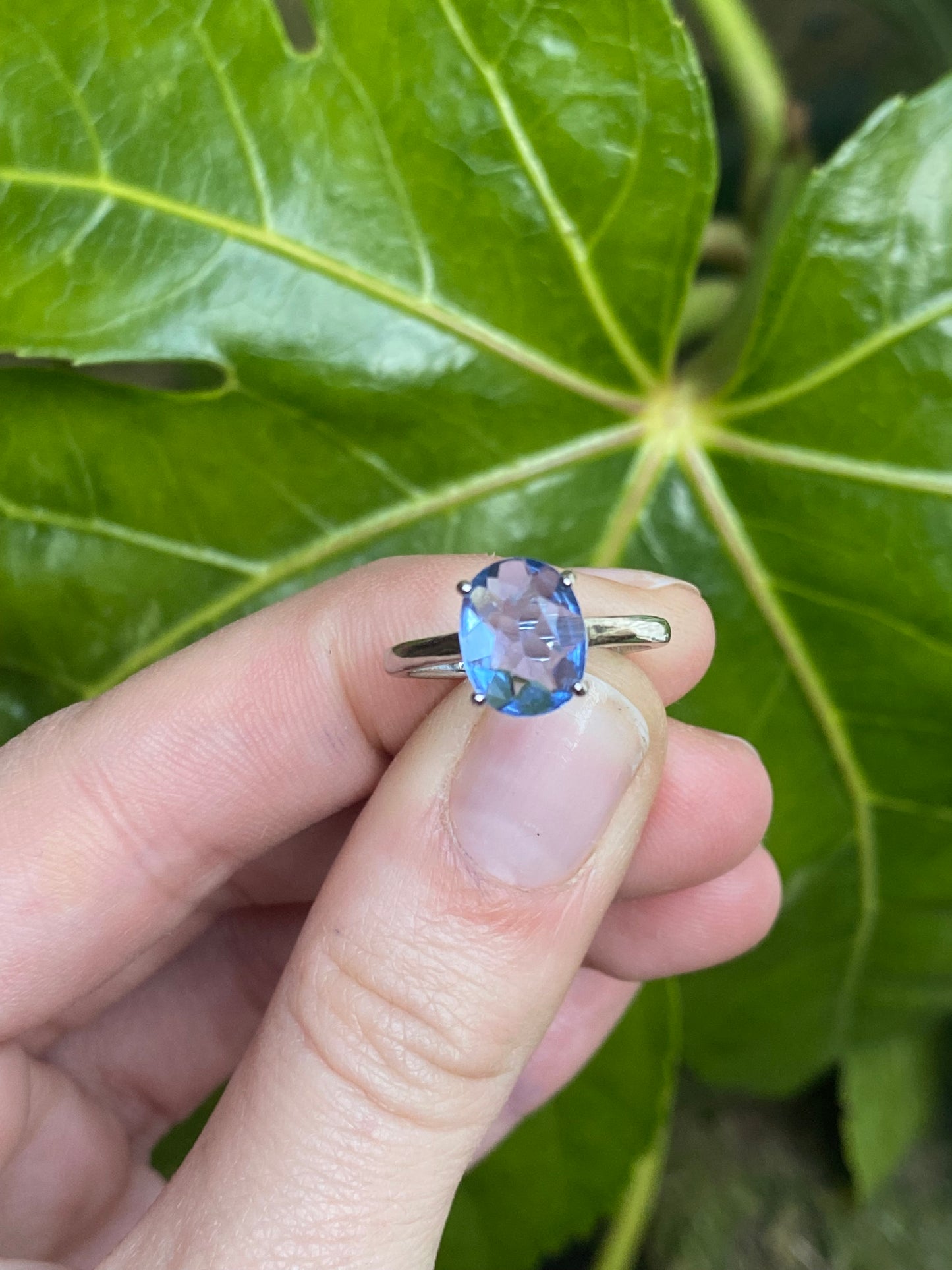 Anello in fluorite blu argento 925