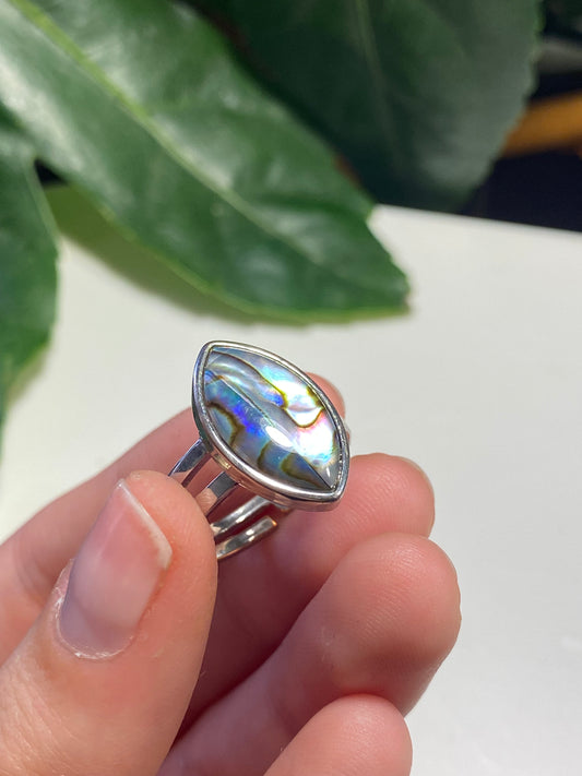 Anello marquise in abalone