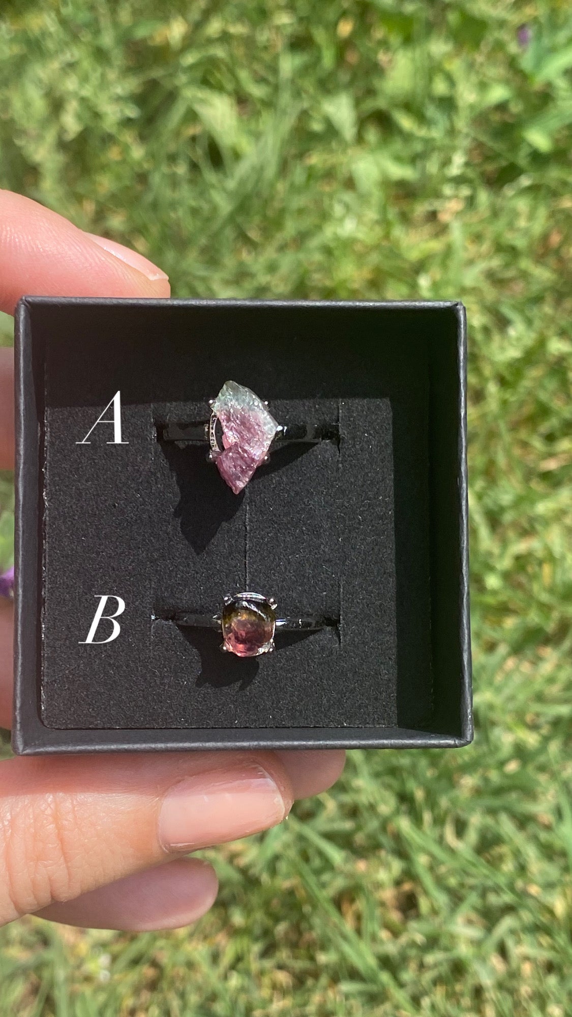 Anello TORMALINA MULTICOLORE grezza