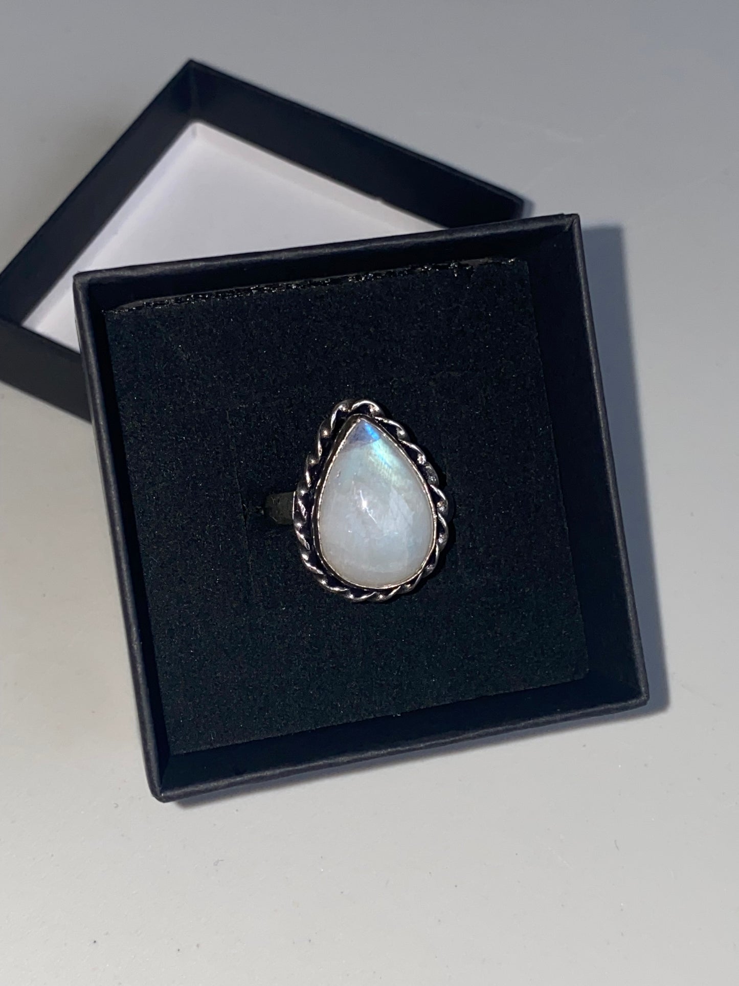 Anello LABRADORITE BIANCA argento 925