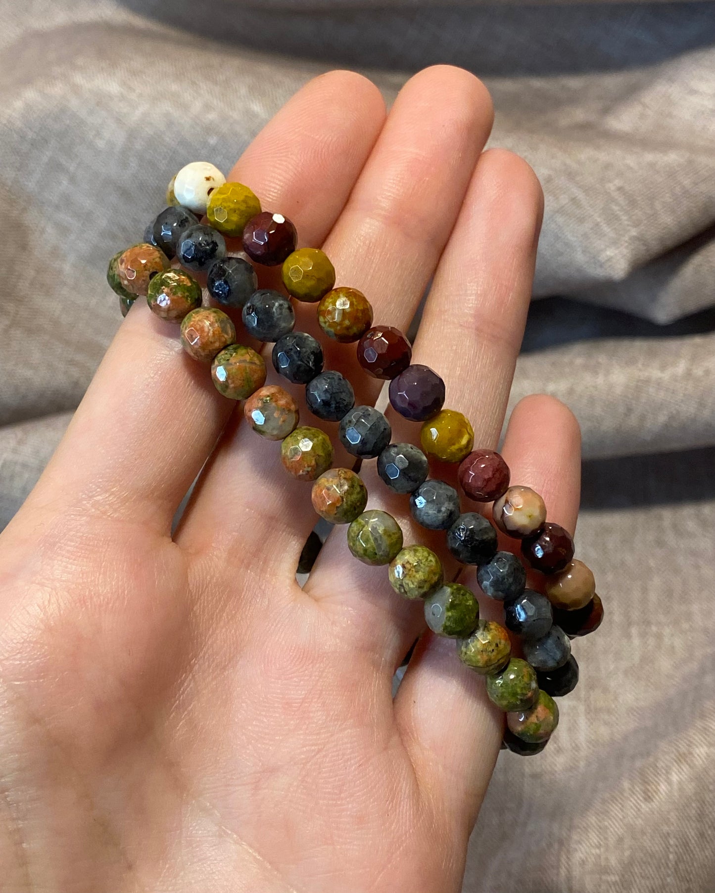 Bracciali sfere sfaccettate (6mm)