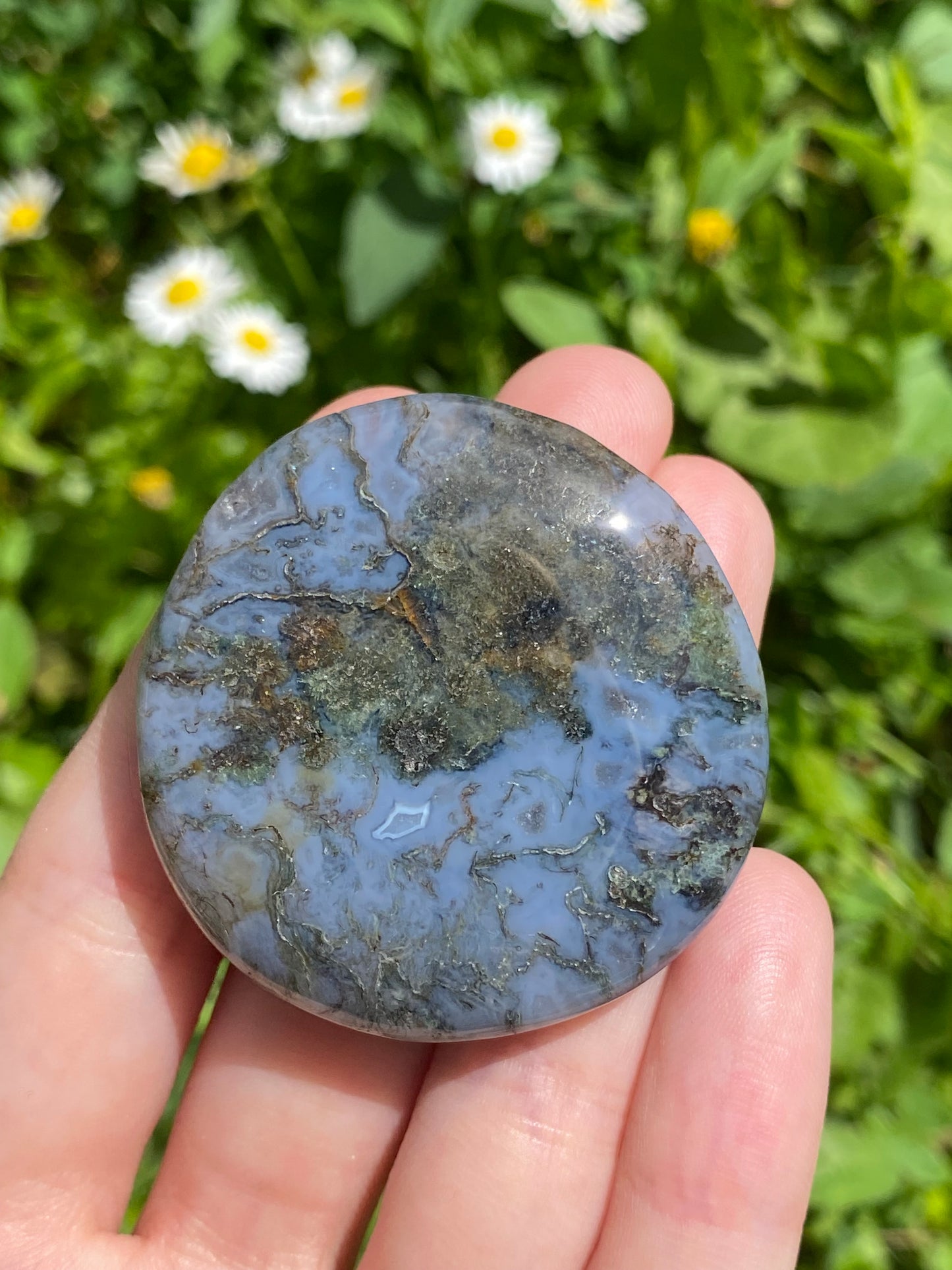 Flat stone in Agata muschiata