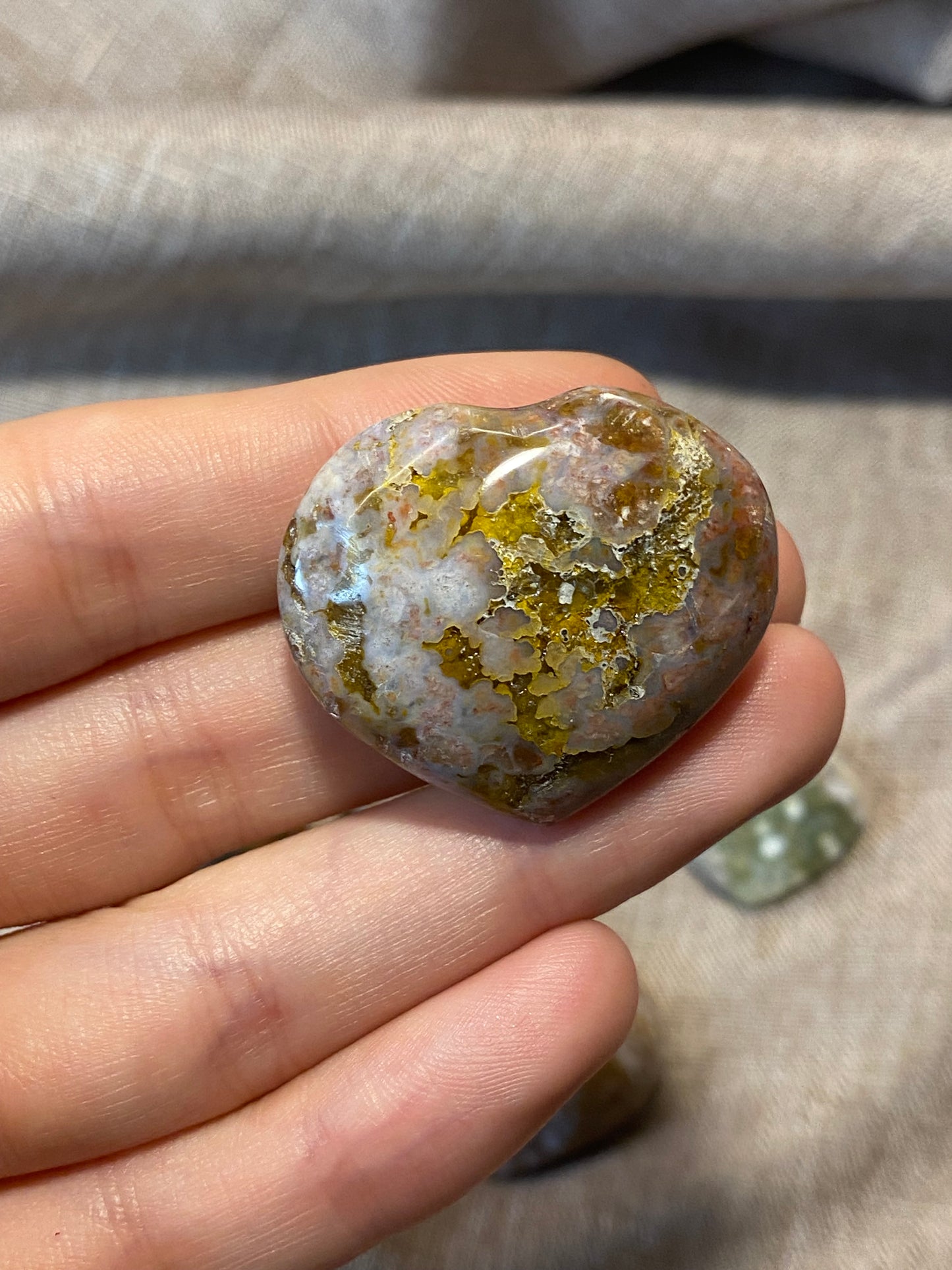 Mini cuori in diaspro oceano