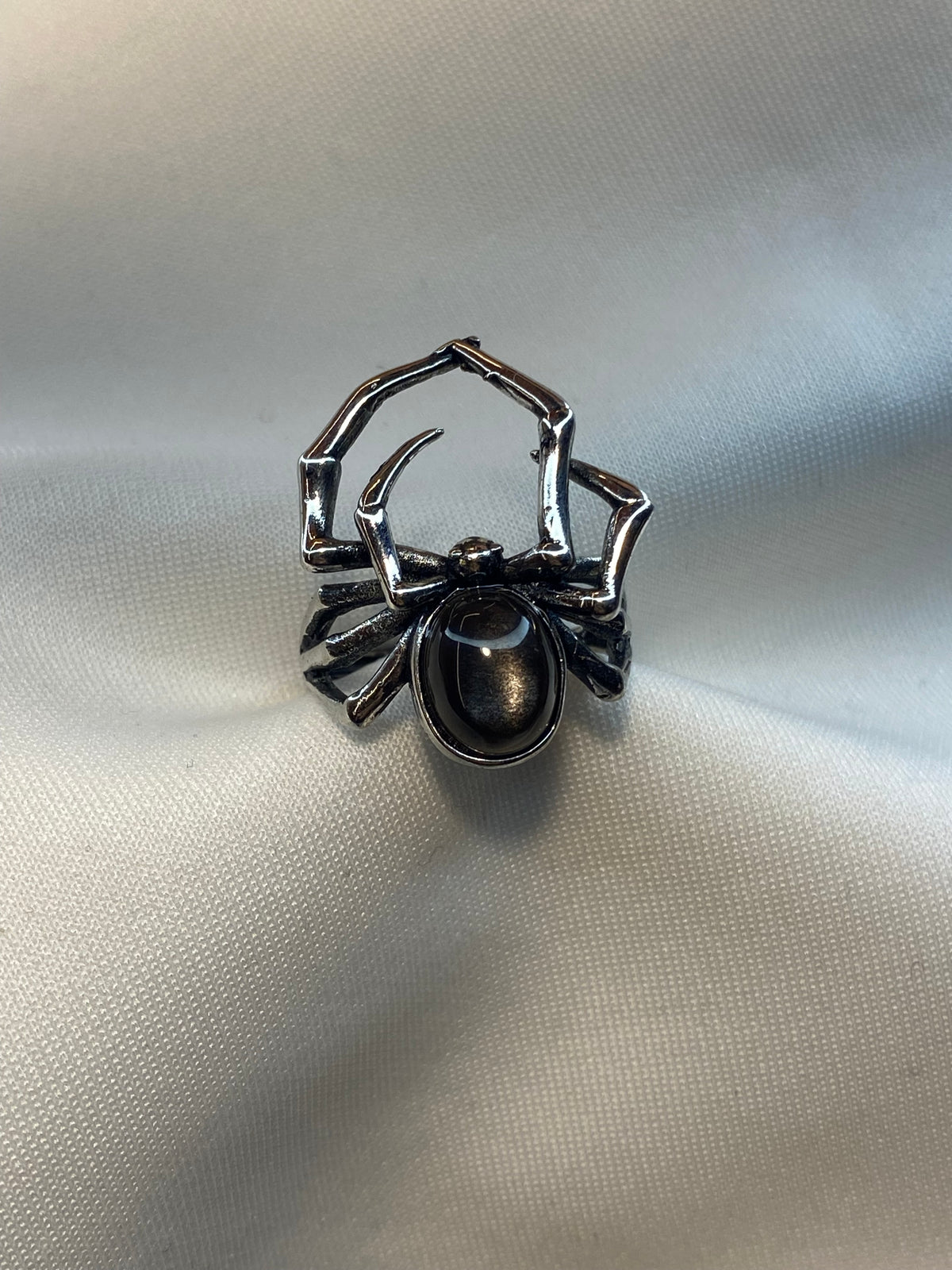 Anello Ossidiana dorata Ragno